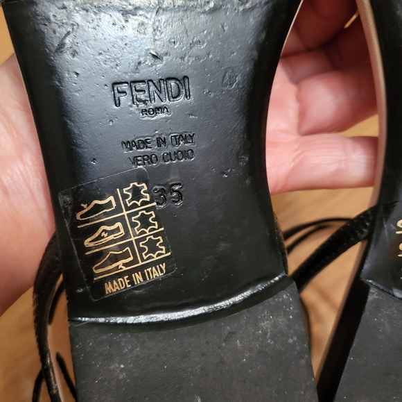 (SOLD)Authentic Fendi flat sandals with crystals and stones - Picture 4 of 7